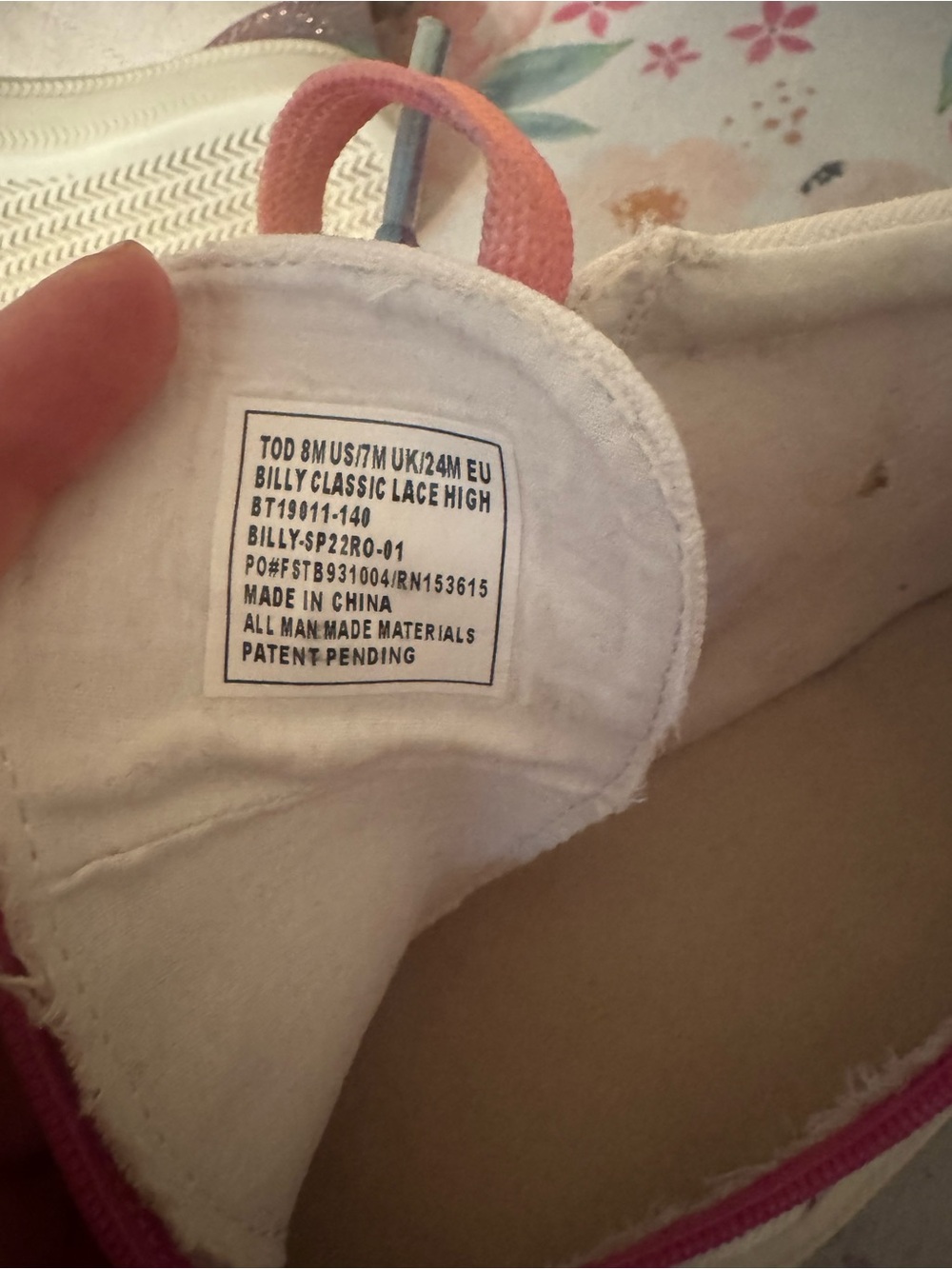 Toddler Rainbow High-Top Canvas Sneakers with Pink Accents - Picture 4 of 4